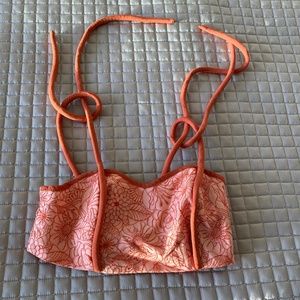 Azulu Colombia Camogli Tie-Shoulder Embroidered Crop Top